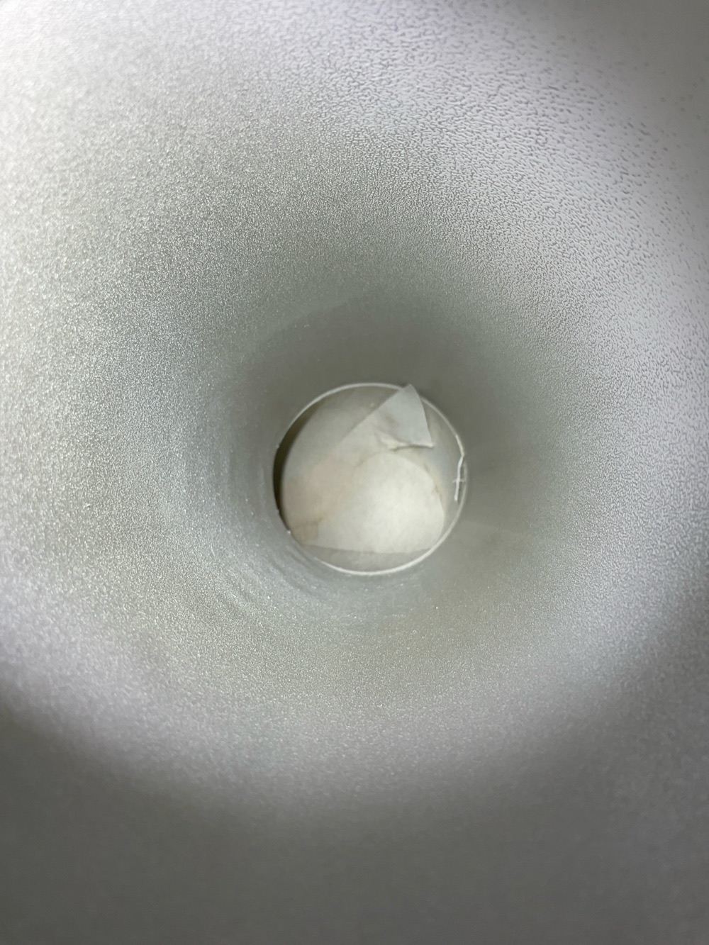 Sandpaper left inside the toilet drain, recorded during a fixing inspection in Fraser Rise, 4 km from Rockbank